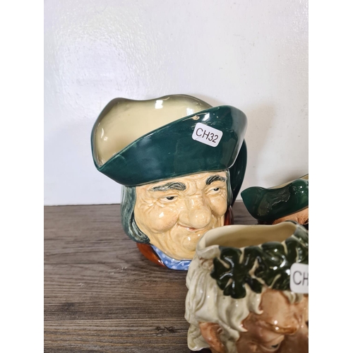 284 - Eleven Royal Doulton character jugs to include Dick Turpin, Gone Away, Toby Philpots etc.