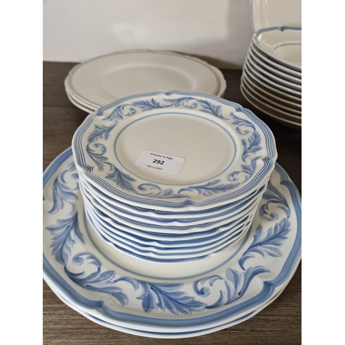 292 - A collection of Villeroy & Boch fine bone china together with three Royal Doulton dinner plates