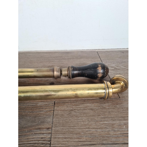 301 - Two early 20th century brass garden sprayers