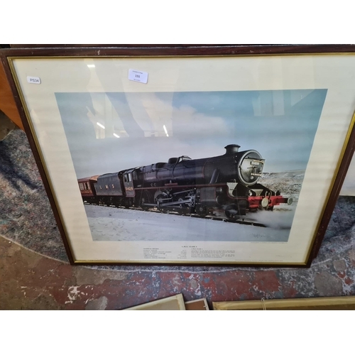 155 - Eleven framed locomotive prints