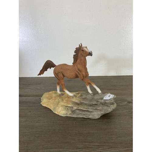 248 - Six ceramic and resin horse figurines to include Leonardo collection, Capacino Collectables, Sherrat... 