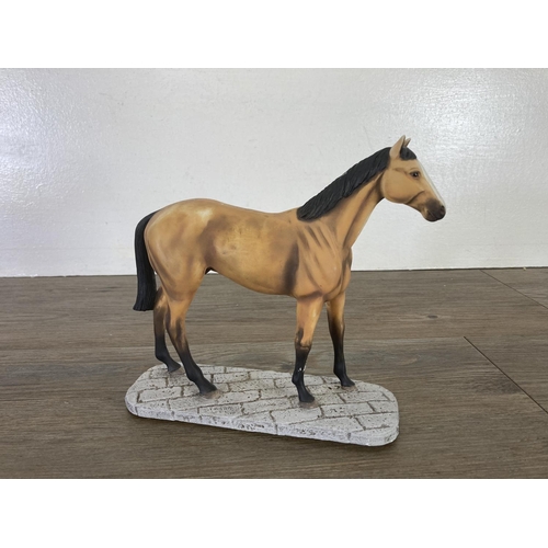 248 - Six ceramic and resin horse figurines to include Leonardo collection, Capacino Collectables, Sherrat... 