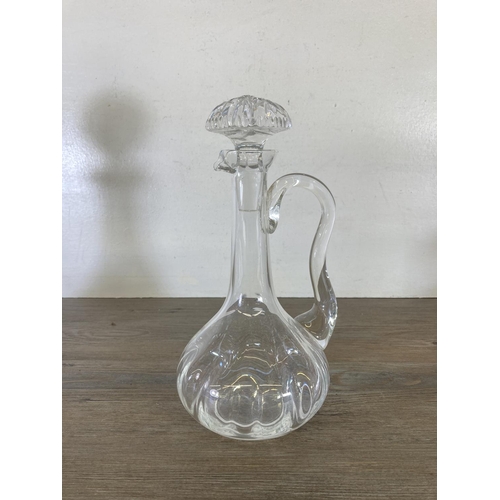 253 - Five cut glass decanters - largest approx. 32cm high