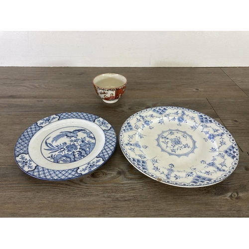 257 - A collection of late 19th/early 20th century china to include Copeland Spode's Italian meat plate, W... 