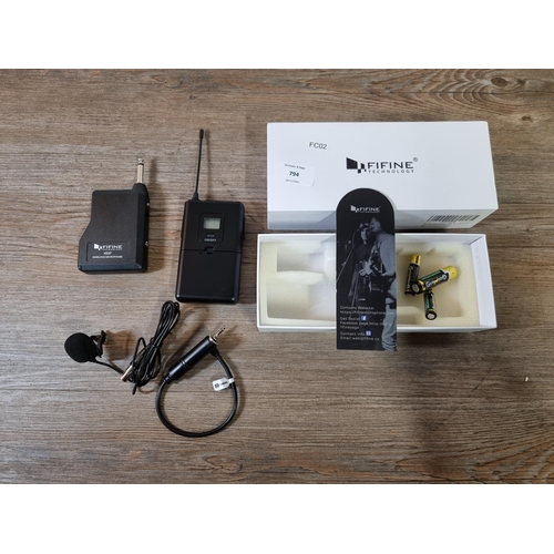 794 - A boxed Fifine wireless lapel microphone