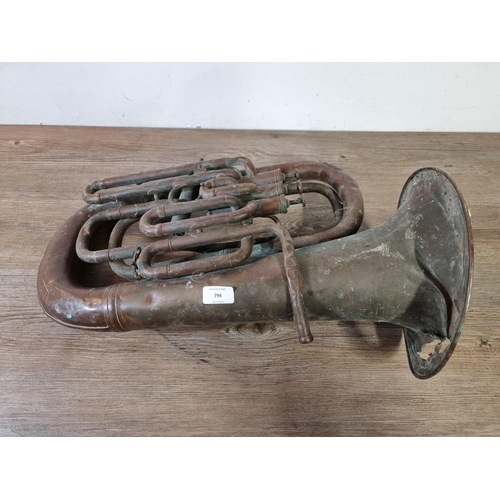 796 - An antique Hawkes & Son Excelsior Class euphonium