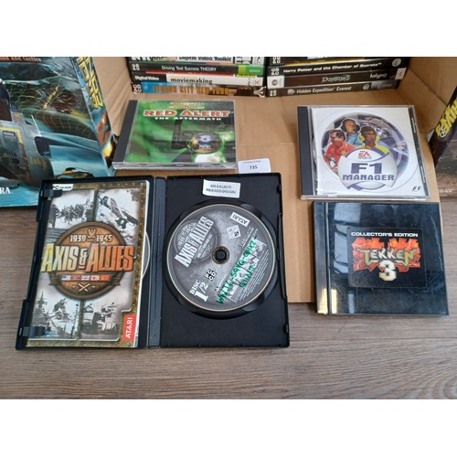 735 - A large quantity of PC CD and DVD ROM video games and software - see images for titles