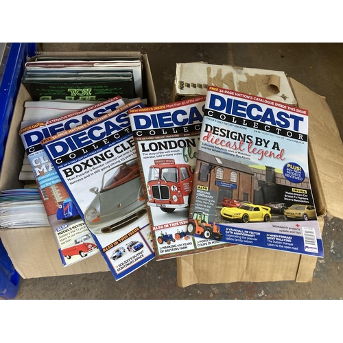 862 - Two boxes containing toy related publications, one containing Die-Cast Collector magazines and one c... 