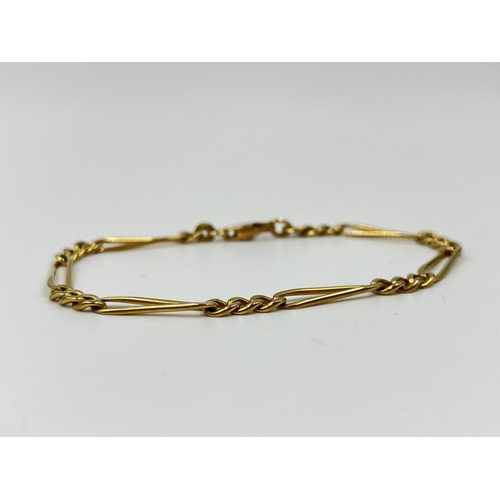 1085 - A hallmarked 9ct gold 19cm bracelet - approx. gross weight 6.3 grams