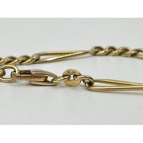 1085 - A hallmarked 9ct gold 19cm bracelet - approx. gross weight 6.3 grams