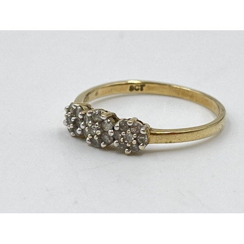 1088 - A hallmarked Sheffield 9ct gold 0.27ct diamond ring, size P½ - approx. gross weight 1.75 grams