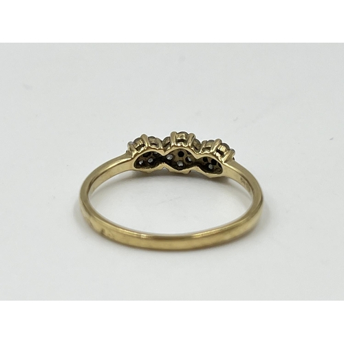 1088 - A hallmarked Sheffield 9ct gold 0.27ct diamond ring, size P½ - approx. gross weight 1.75 grams