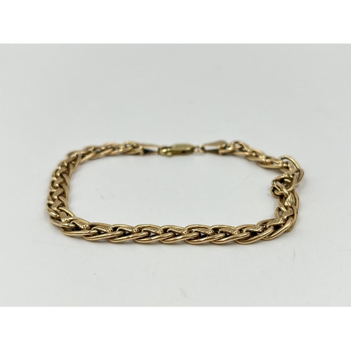 1089 - A 9ct gold 18cm bracelet - approx. gross weight 6 grams