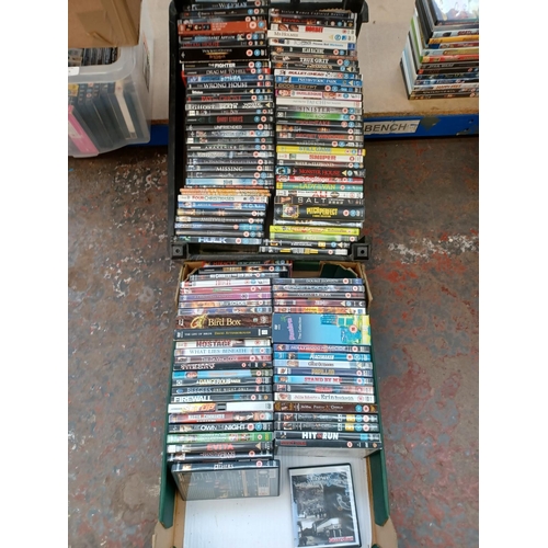 762 - Two boxes containing a collection of DVDs - see images for titles