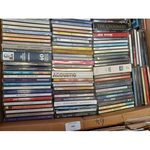 766 - Two boxes containing a collection of CDs - see images for titles