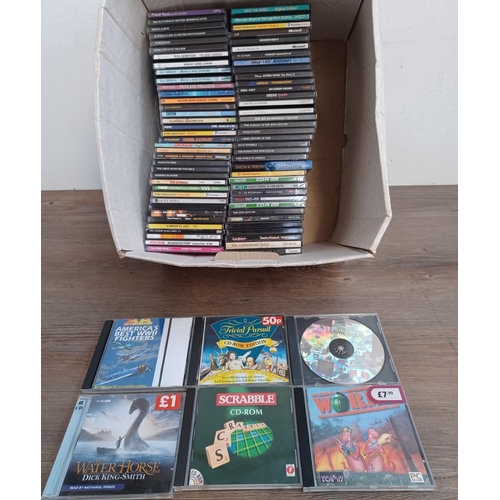 767 - A box containing a collection of CD ROMs, talking books and video CDs - see images for titles