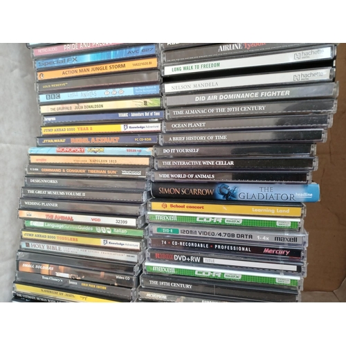 767 - A box containing a collection of CD ROMs, talking books and video CDs - see images for titles