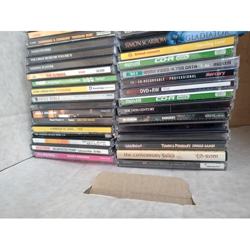 767 - A box containing a collection of CD ROMs, talking books and video CDs - see images for titles