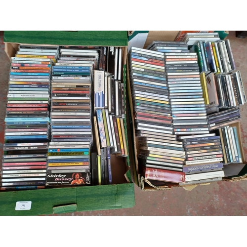 772 - Two boxes containing a collection of CDs - see images for titles