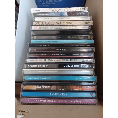 775 - A box containing a collection of LP vinyl records and CDs - see images for titles