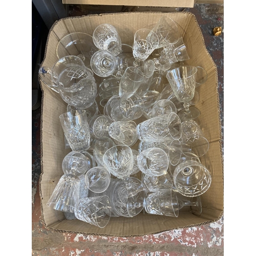 887 - One box containing a collection of glassware