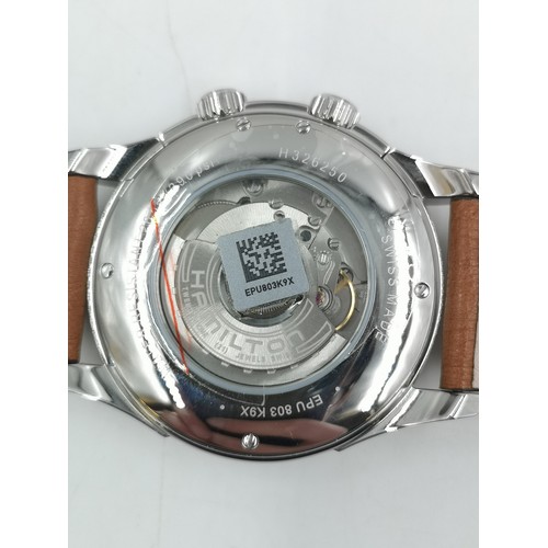 1165 - A boxed Hamilton Jazzmaster Traveler GMT automatic 42mm men's wristwatch purchased 07/12/2021, with ... 