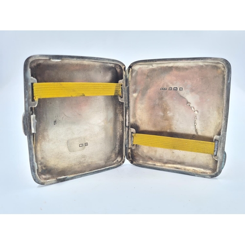 1268 - A W H Haseler Ltd. hallmarked Birmingham silver cigarette case, dated 1919 - approx. gross weight 72... 