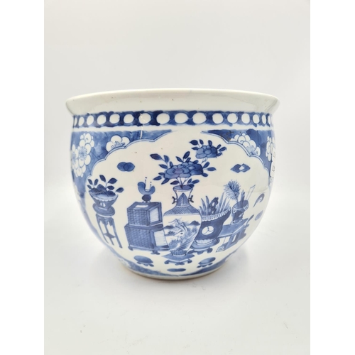 208 - A 19th century Chinese blue and white porcelain Prunus Blossom planter - approx. 17cm high x 21cm di... 