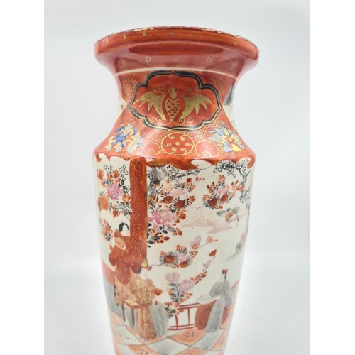 209 - A 19th century Kutani vase with stamp to base - approx. 32cm high x 13cm dimeter