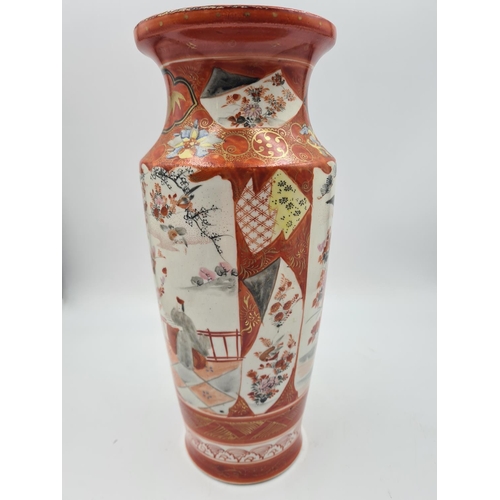 209 - A 19th century Kutani vase with stamp to base - approx. 32cm high x 13cm dimeter