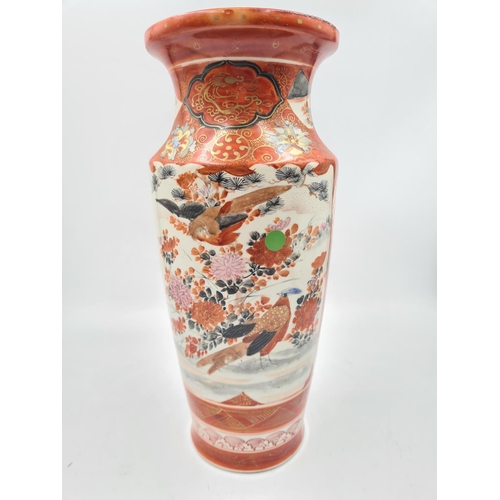 209 - A 19th century Kutani vase with stamp to base - approx. 32cm high x 13cm dimeter