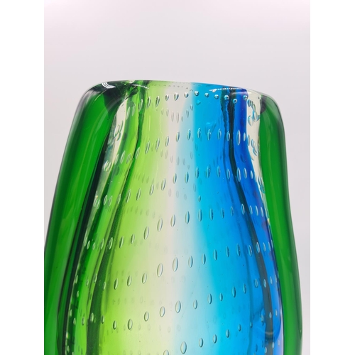 221 - A mid 20th century Star by Julien Macdonald glass bubble vase - approx. 32cm high x 18cm wide