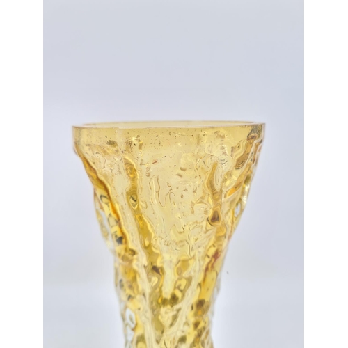 223 - A mid 20th century Ingrid style bark effect studio glass vase - approx. 26.5cm high