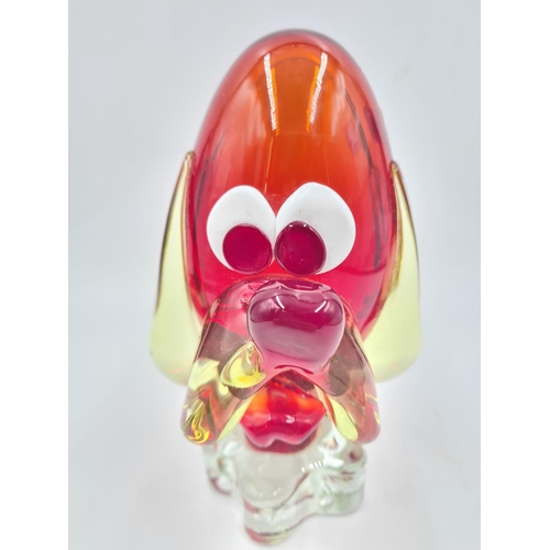 224 - A Murano style glass dog figurine - approx. 18cm high