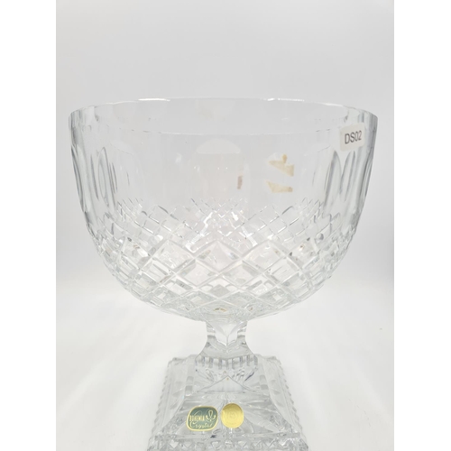 231 - A Bohemia Crystal pedestal bowl - approx. 24cm high x 22cm diameter