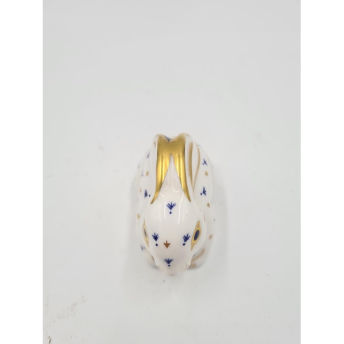 241 - A Royal Crown Derby baby rabbit paperweight with gold stopper