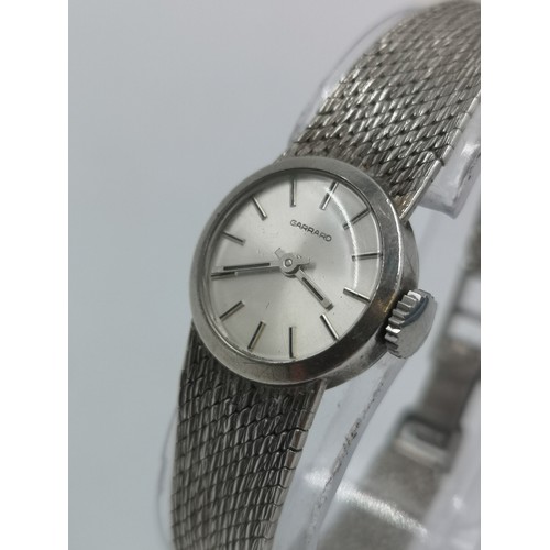 1164 - A vintage Garrard cal. 2412 mechanical 18mm women's wristwatch with hallmarked London silver case an... 