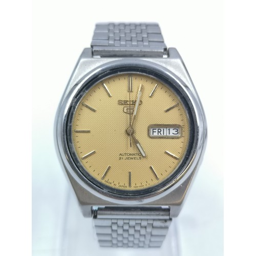 1167 - A vintage Seiko 5 21 jewels automatic 38mm men's wristwatch - ref. 7S26-8760