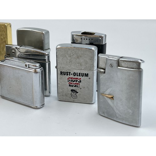 1204A - Thirteen vintage cigarette lighters to include Ronson, Zippo, Colibri etc.