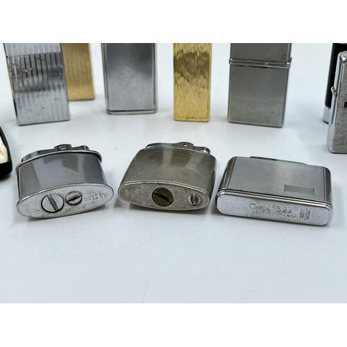 1204A - Thirteen vintage cigarette lighters to include Ronson, Zippo, Colibri etc.