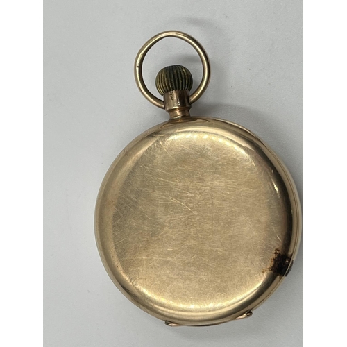 1147 - An Edwardian 'Vigil' hallmarked Chester 9ct gold cased open face hand wind pocket watch, dated 1908 ... 