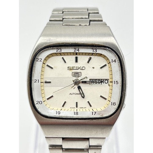 A vintage Seiko 5 automatic 36mm men's wristwatch - ref no. 6309-5230