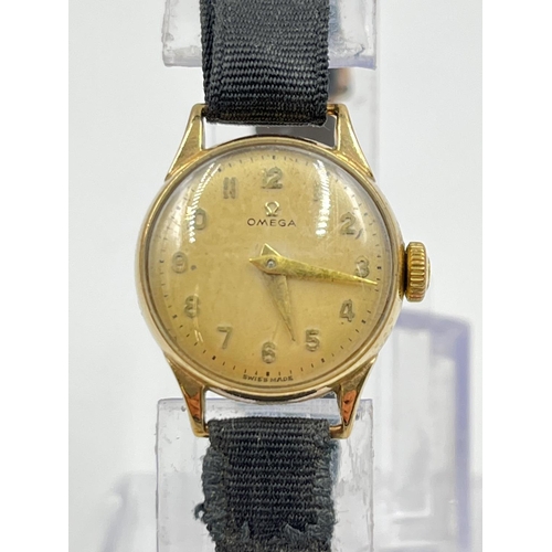 1172 - A 1953 Omega cal. 244 hallmarked 9ct gold mechanical 19mm women's wristwatch with 9ct gold Omega buc... 