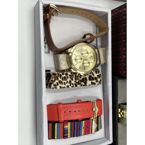 1176 - Five boxed quartz women's fashion watches to include Rennie Mackintosh, Alba etc.