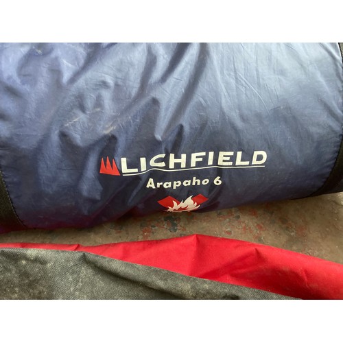 550 - Two bagged pieces of camping equipment, one Lichfield Arapaho 6 person tent and one Fiamma caravan a... 