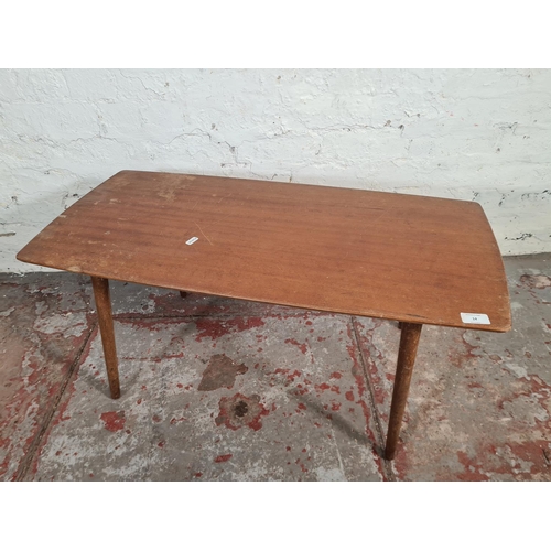 14 - A mid 20th century Staples & Co. Ltd. teak and beech rectangular coffee table - approx. 40cm high x ... 