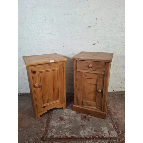 32 - Two modern solid pine bedside cabinets - largest approx. 70cm high x 40cm wide x 34cm deep