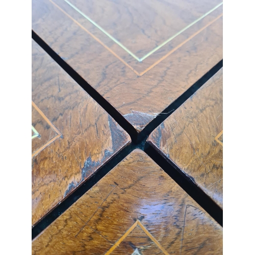 7 - A late Victorian inlaid rosewood envelope games table - approx. 75cm high x 55cm square