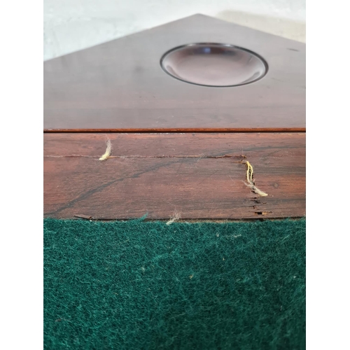 7 - A late Victorian inlaid rosewood envelope games table - approx. 75cm high x 55cm square