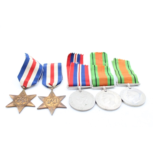 1162 - Five WWII medals, two France and Germany Stars, two Defence and one War